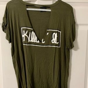 Olive green low cut shirt